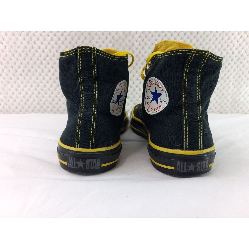 Converse Chuck Taylor All Star High Top Sneakers Black Yellow Men's 8 Women's 10 - Picture 9 of 10